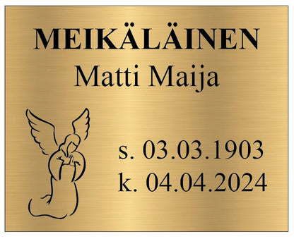 Hautakilpi/muistolaatta
