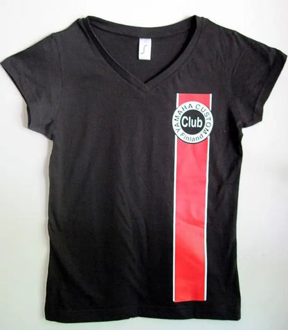 T-paita, musta naisten stretch ladyfit, V-aukko YCCF
