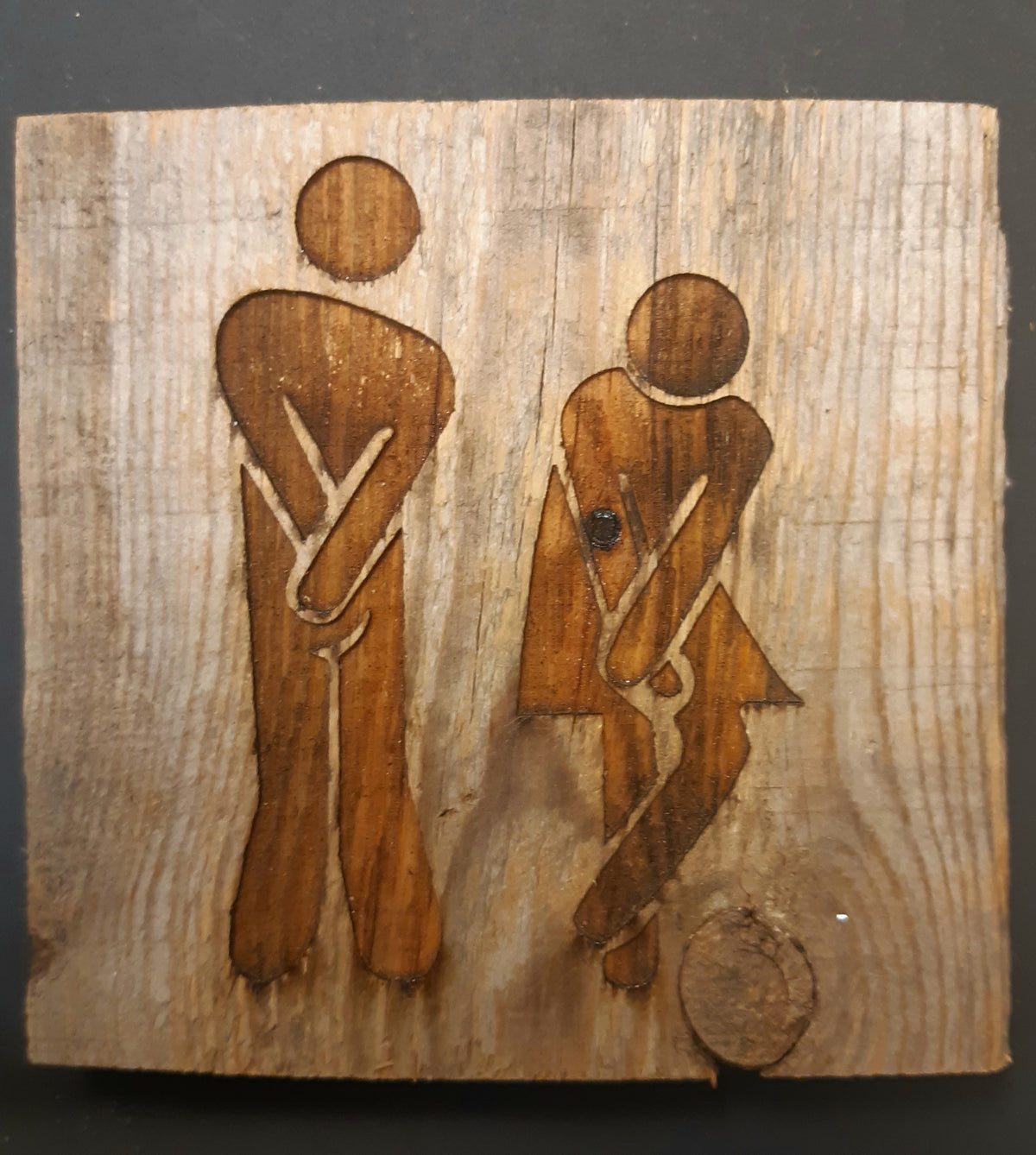 WC kyltti vanhaa  lankkua, 3 erilaista